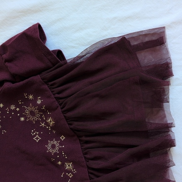 cynthia rowley gold star embroidered tunic top with tulle skirt 18m baby girl - Picture 3 of 8